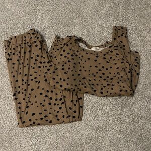 Entro Tan and Black Polka Dot Top